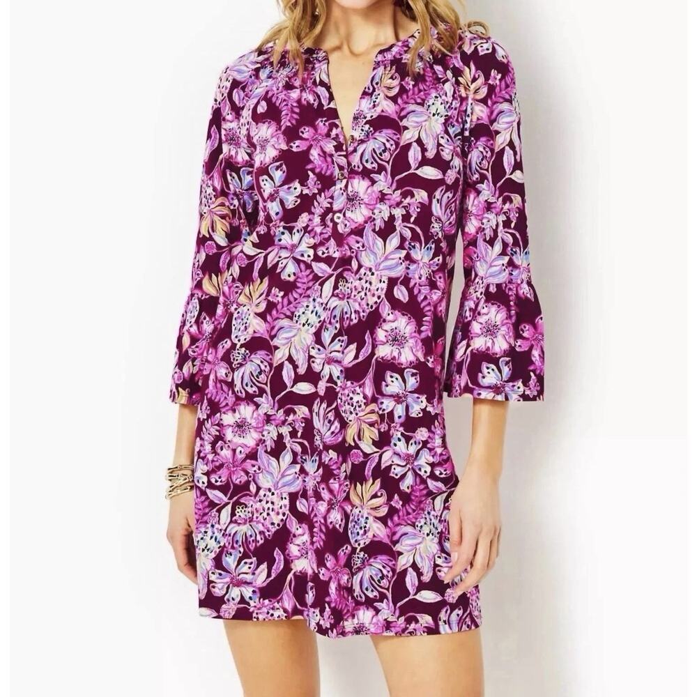 Lilly Pulitzer Amarena Cherry Tropical With A Twist Norris Button Print Dress XL - Picture 11 of 13